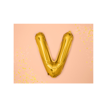 1 Ballon XS - Buchstabe V - Gold