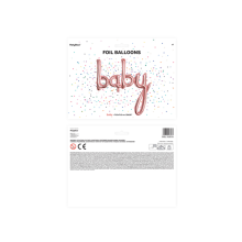 1 Ballon - Schriftzug - Baby - Rosegold