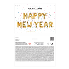 1 Ballon - Schriftzug - Happy New Year - Gold