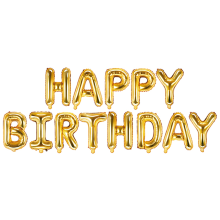 1 Ballon - Schriftzug - Happy Birthday - Gold