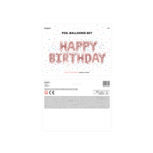 1 Ballon - Schriftzug - Happy Birthday - Rosegold