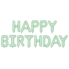 1 Ballon - Schriftzug - Happy Birthday - Mint