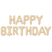 1 Ballon - Schriftzug - Happy Birthday - Beige