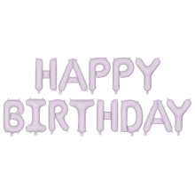 1 Ballon - Schriftzug - Happy Birthday - Lila