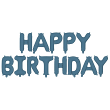 1 Ballon - Schriftzug - Happy Birthday - Blau