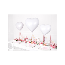 1 Ballon - Herz - Weiß