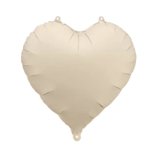 1 Ballon - Herz - Satin - Hellbeige