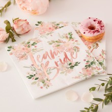16 Paper Napkins - Team Bride - Foiled