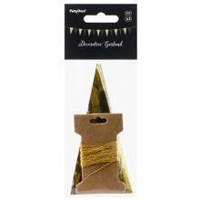 1 Wimpelgirlande - 2,15m - Gold & Schwarz