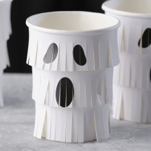 Paper Cups - Fringe Ghosts - White