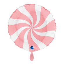 1 Balloon - Swirly - White-Matte Pink