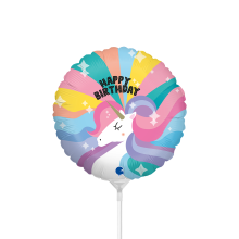 10 Miniballoons Airfilled - Birthday Unicorn (Unverpackt)