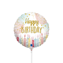 10 Miniballoons Airfilled - Happy Birthday Candle (Unverpackt)