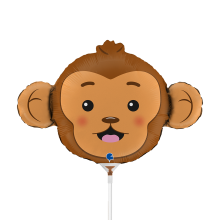 10 Miniballoons Airfilled - Monkey Head (Unverpackt)