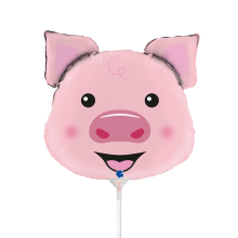 10 Miniballoons Airfilled - Pig Head (Unverpackt)