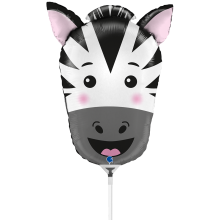 10 Miniballoons Airfilled - Zebra Head (Unverpackt)