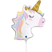 10 Miniballoons Airfilled - Unicorn Head (Unverpackt)