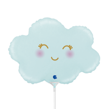 10 Miniballoons Airfilled - Cloud Satin Pastel Blue (Unverpackt)