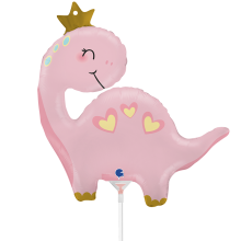 10 Miniballoons Airfilled - Pink Dino (Unverpackt)