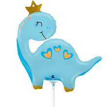 10 Miniballoons Airfilled - Blue Dino (Unverpackt)