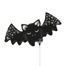 10 Miniballoons Airfilled - Sparkling Bat (Unverpackt)