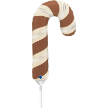 10 Miniballoons Airfilled - Satin Chocolate Candy Cane mini (Unverpackt)