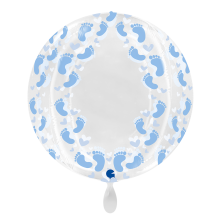 1 Balloon 4D XXL - Globe - Transparent Blue Footprint
