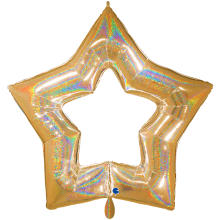 1 Balloon XXL - Linky Star - Glitter Gold