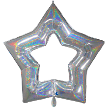1 Balloon XXL - Linky Star - Glitter Silver