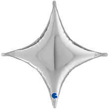 1 Balloon XXL - Deco-Concave Cross - Silver