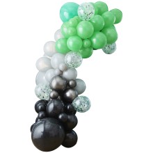 1 Balloon Arch - Black, Green & Grey
