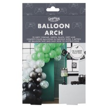 1 Balloon Arch - Black, Green & Grey