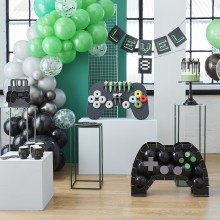 1 Balloon Mosaic - Controller Shaped with Balloons & Customisable Buttons - Black, Green & Grey