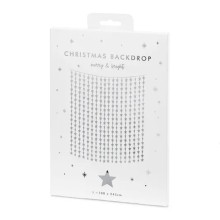 1 Glittervorhang - 2,5m - Silver Stars