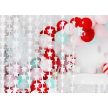 1 Glittervorhang - 2,5m - Silver Stars