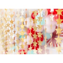 1 Glittervorhang - 2,5m - Golden Stars