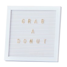 1 Peg Board - White with Gold Letters