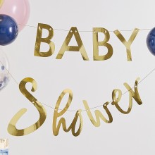 1 Gold Foiled `Baby Shower` Bunting