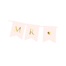 1 Bannergirlande - Mr & Mrs - Rosa