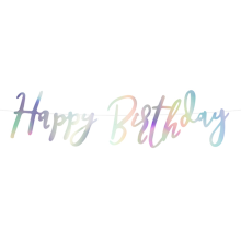 1 Bannergirlande - Happy Birthday - Iridescent