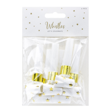 6 Partytröten - Golden Stars