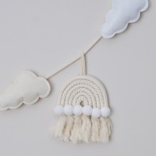 Bunting - Cloud and rainbows - Macrame and Fabric