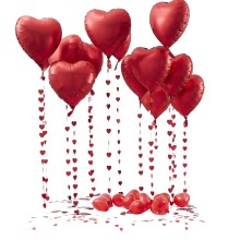 12 Romantic Decoration Kit - Balloons and Petals