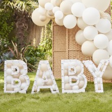 4 Balloon Mosaic - Baby - White