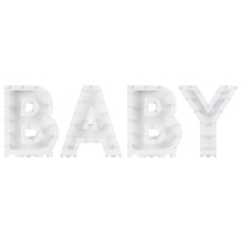 4 Balloon Mosaic - Baby - White