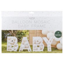 4 Balloon Mosaic - Baby - White