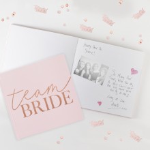 1 Blush velvet `Team Bride` guest book
