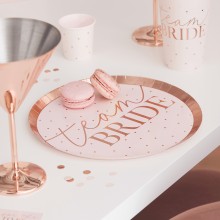 8 Rose Gold 'Team Bride' & blush plate
