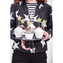 6 Cake Topper - Stars - Gold