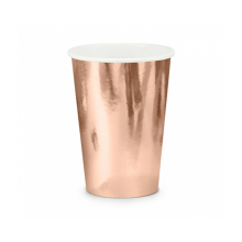 6 Pappbecher Trend - 220ml - Rosegold